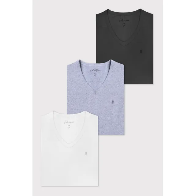 Kit 3 Camisetas Femininas Malha Polo Wear Sortido