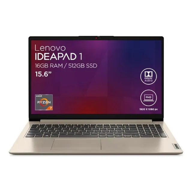 Laptop Lenovo Ryzen 7 5700u 16gb Ram 512gb Ssd Win 11 Home Color Dorado Oscuro