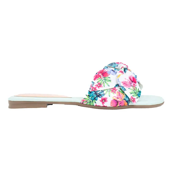 Sandalia Flor Floreado - Nébula - Verde Agua 3