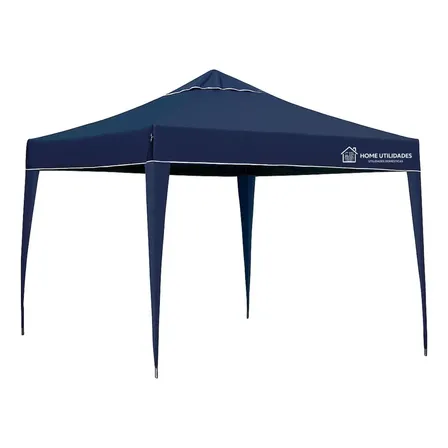 Tenda Gazebo Sanfonada Articulada 3x3mts Dobrável Com Mala Transporte Impermeável Resistente Praia Eventos Cor Azul - Home Utilidades
