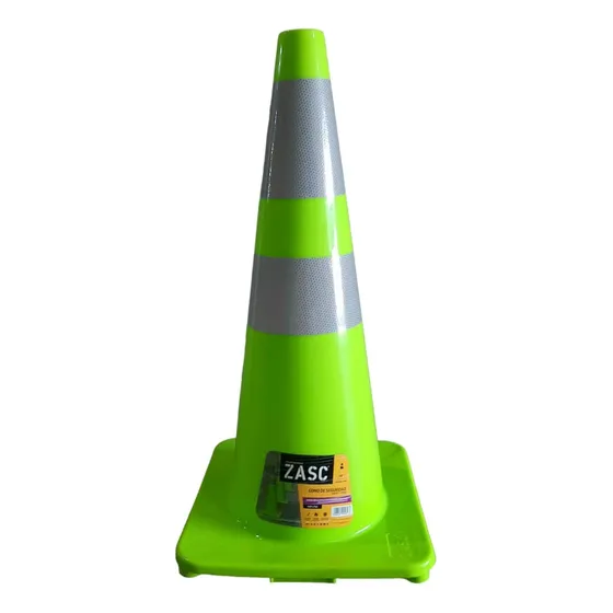 Cono De Seguridad Vial Verde C/cinta Reflectiva 69cm Zasc