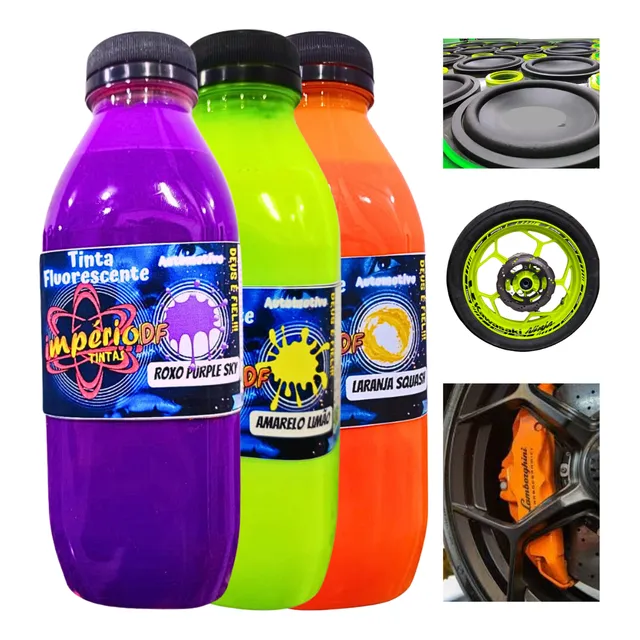 Tinta Automotiva Fluorescente Poliéster Neon 500ml - Cores