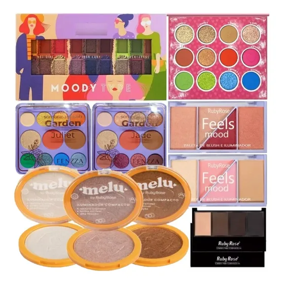 10 Paleta De Sombras Matte Ruby Rose Atacado Lançamentos 