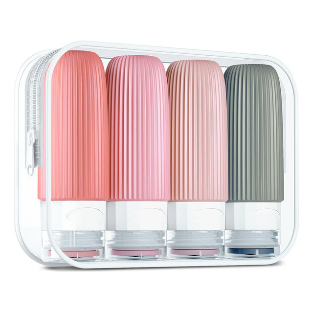 Kit 4 Viagem Frasco Pote Silicone Para Shampoo Cream 90ml Kit 4 Viagem Frasco Pote Silicone Para Shampoo Cream 90ml