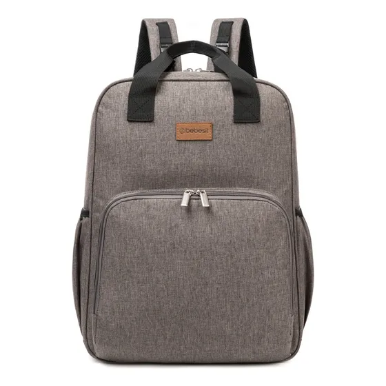 Mochila Maternal 3en1 Pañalera Cuna Y Mudador Gris Bebesit