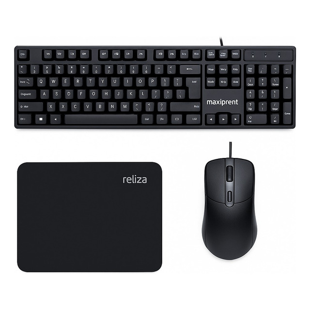 Kit Teclado Mouse Mousepad Básico Com Fio Usb Computador Pc Kit Teclado Mouse Mousepad Básico Com Fio Usb Computador Pc