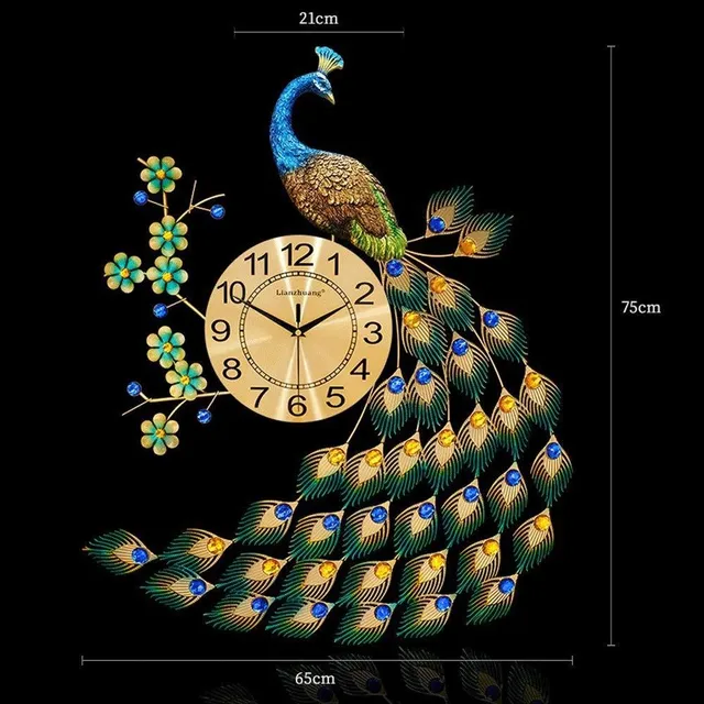 Bidesen Home Deco Reloj Pared Estilo Europeo Pavo Real Lujo