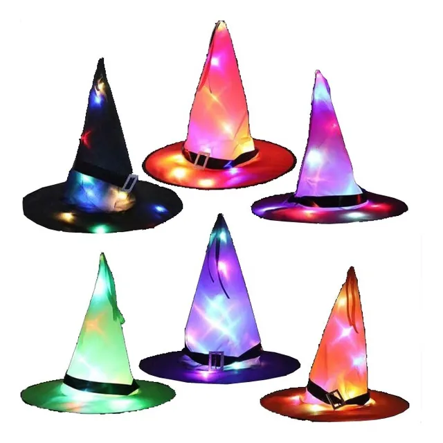 Sombreros Gorros Halloween Bruja Luminosos