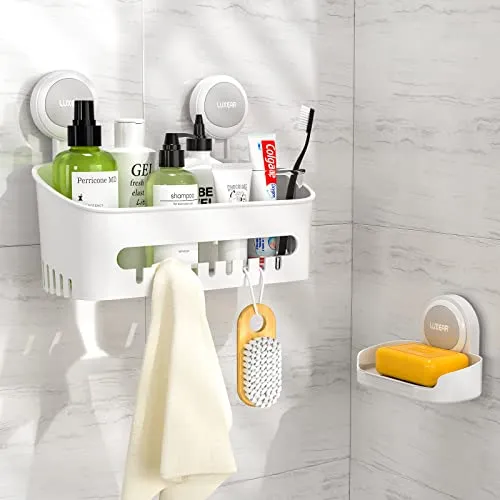 Set De Cestas De Ducha Luxear Con Ventosas Y Repisas Para Du