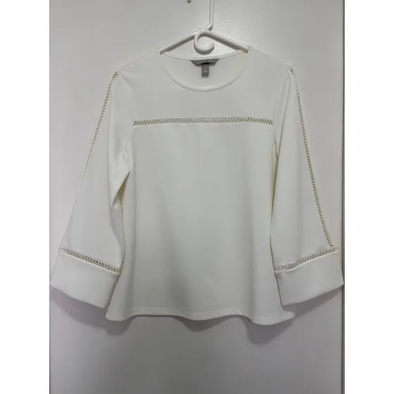H&m Original Blusa Dama Talla S Amplia Blanco Manga Larga