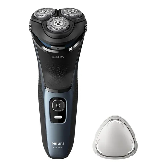 Afeitadora Philips Shaver 3000 Series S3144/00 negra y celeste 220V