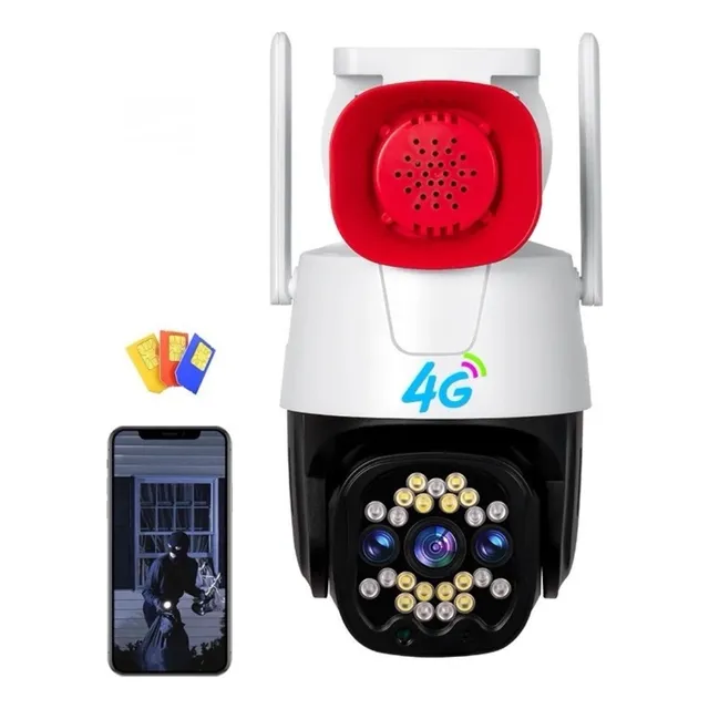 Cámara Exterior Con Sirena 360° Con Sim Yw26-4g