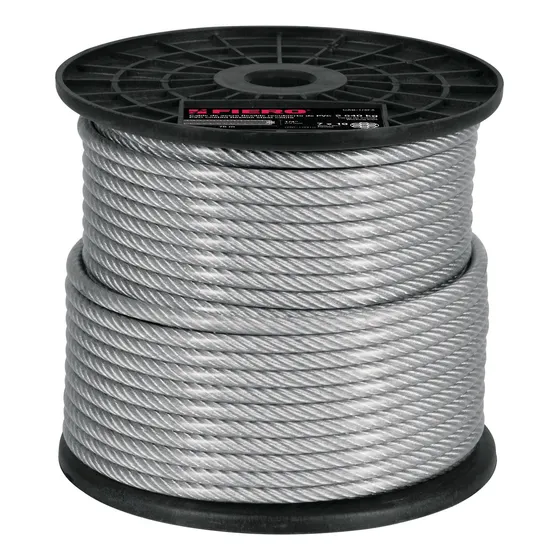 Cable Acero Recubierto Pvc 1/4  7x19 Hilos 75 Mt Fiero 44224