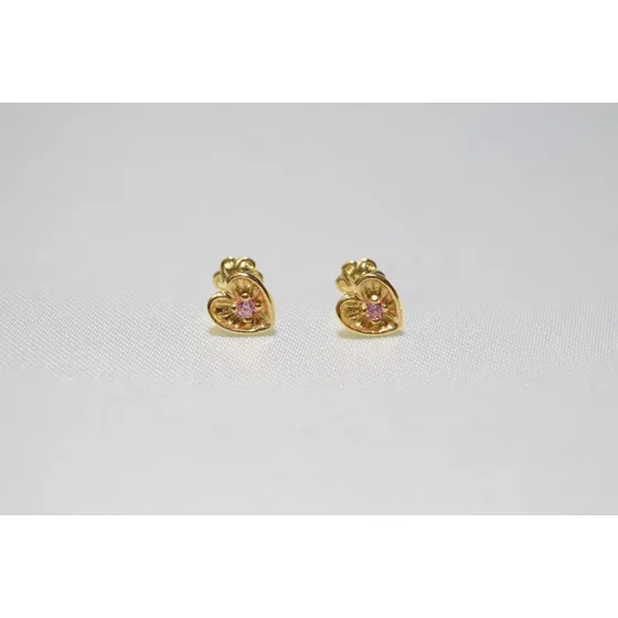 Aros De Oro 18k Corazon Con Piedras Rrpfiamcocs012