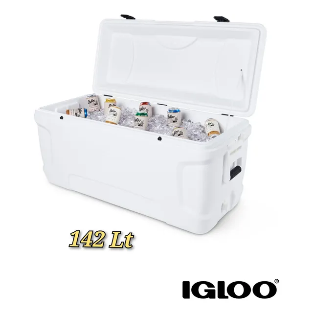 Cava Hielera Grande Portátil Igloo Marine 142lt C/ Portavaso