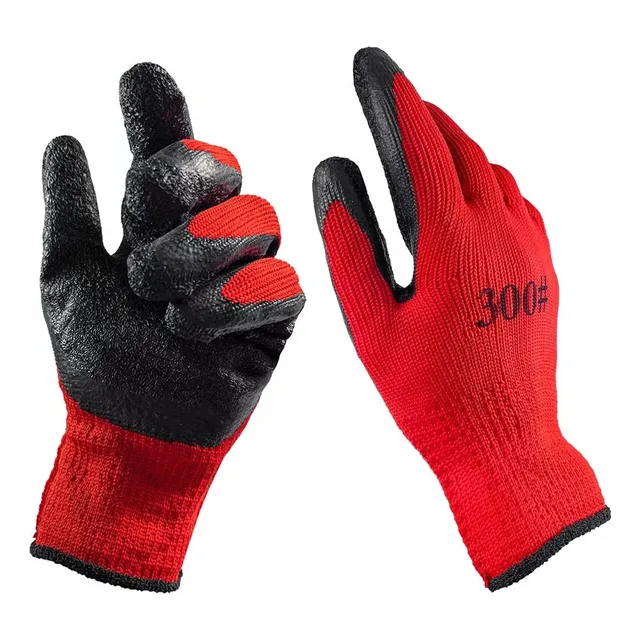 Guantes Trabajo Antideslizantes Reforzados Tela Y Goma 300#