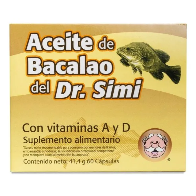 Aceite De Hígado De Bacalao Dr Simi 60 Capsulas Vitamina A D