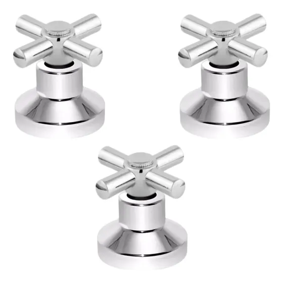Nitro Metais Acabamento de Registro Kit com 3 C-31 Padrão Docol C-31 Metal Acabamento Cromado Cor Prateado