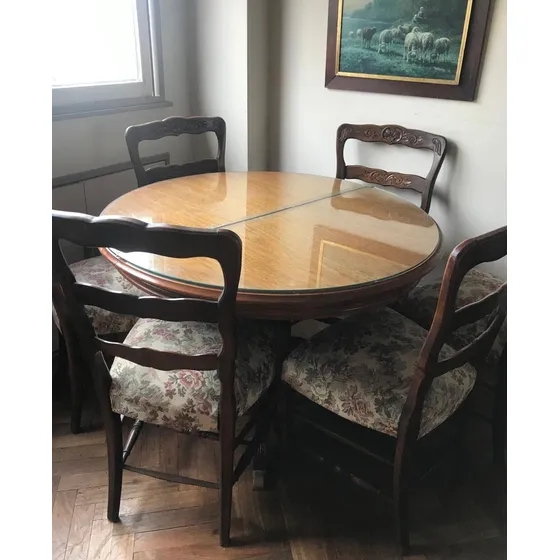 Mesa De Comedor Estilo Antiguo Marrón Marrón