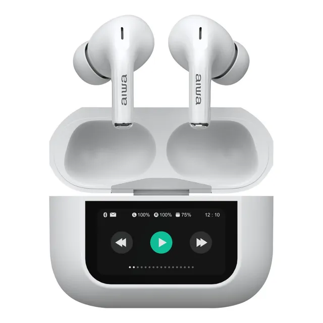 Auriculares In-ear Inalámbricos Aiwa Awtwsgprow Noise Cancelling Blanco