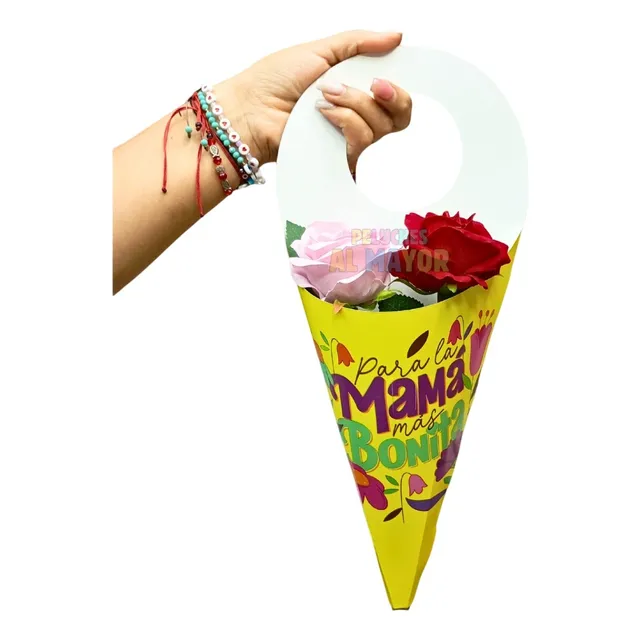 Porta Flores Y Rosas X8 Unidades Capuchones Para Mama