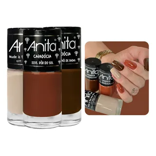 Kit Esmalte Cremoso Anita Tons Nude Marrom Atacado Kit Esmalte Cremoso Anita Tons Nude Marrom Atacado