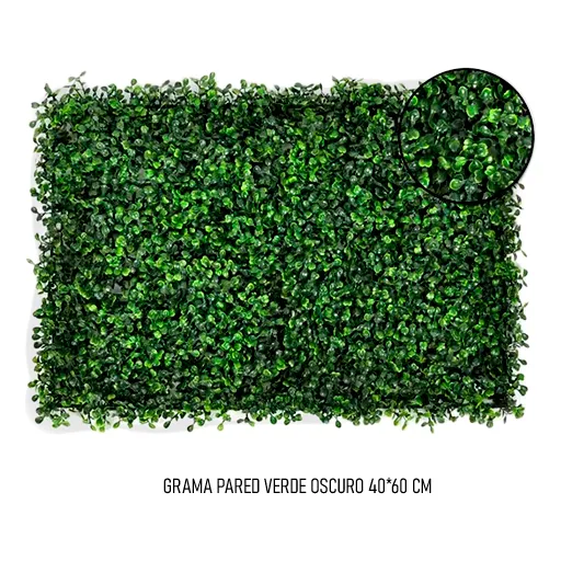 Grama Artificial Verde Oscuro Para Pared Decorativa 40*60 Cm