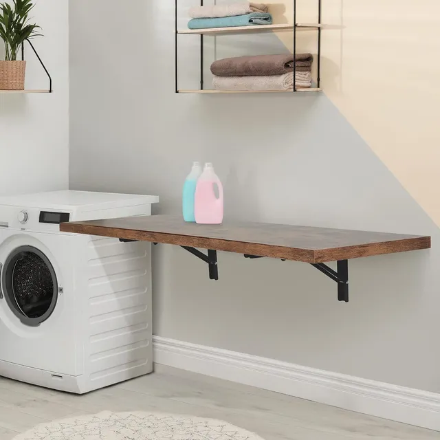 Mesa De Pared, Escritorio Flotante, Estante Plegable, 4...