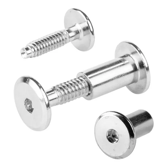 Tornillo Conector Tuerca Union Muebles 2.5cm X 1/4 100pzs