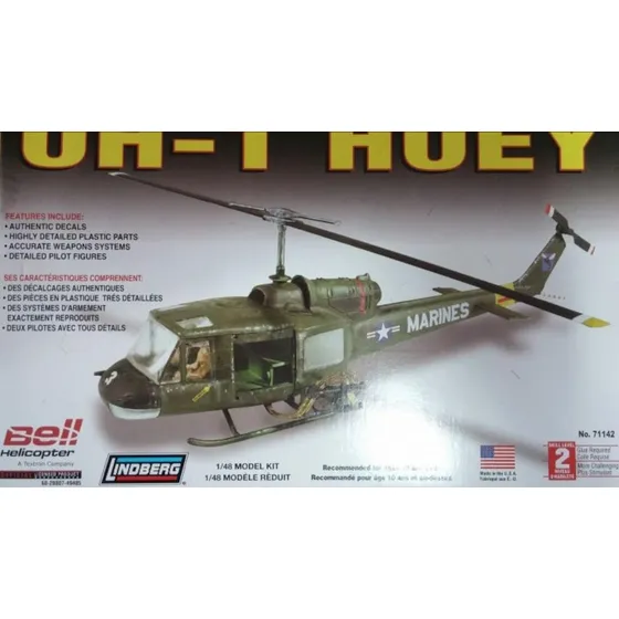 Helicoptero Uh-1huy Gunship Marca Lindberg Escala 1/43 (3$)