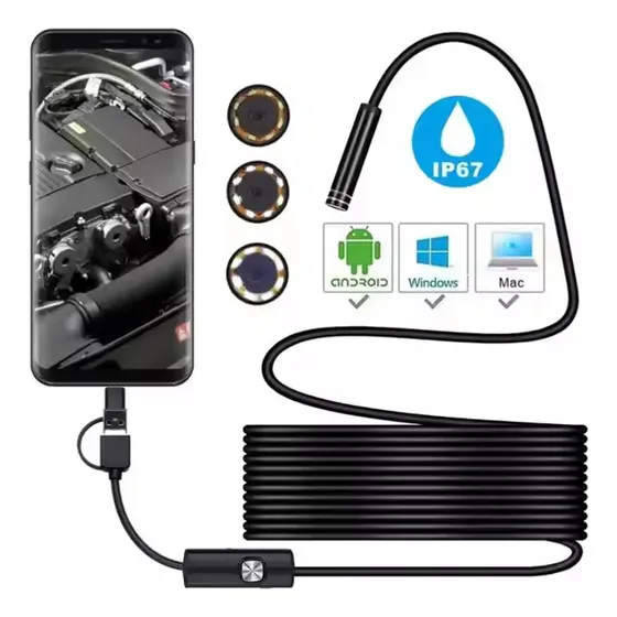 Cámara Endoscopio 3 En 1 De 1mt Tipo C Usb Resiste El Agua