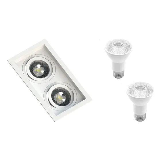 Spot Embutir Par20 Duplo Recuado Save Energy + Lâmpada 7w