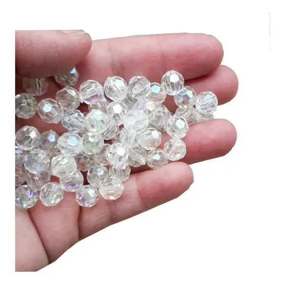 Perola Bola Sextavada Com Furo Passante 8mm - 50gr