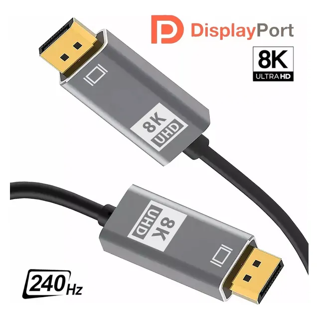 Cable Displayport Dp 1.4 Gamer 8k Uhd 4k 2k 32.4 Gbps 2 Mts