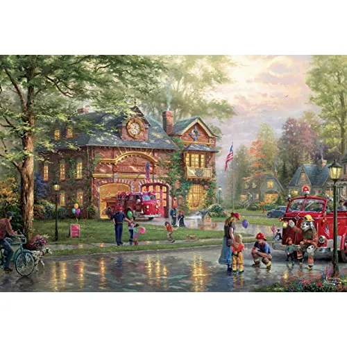 Ceaco - Thomas Kinkade - Casa De Bomberos - 2000 Jdk8h
