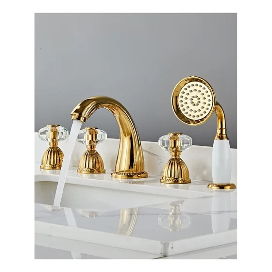 5 Grifo Para Lavabo Baño Rociador Mano Frio Caliente Montaje
