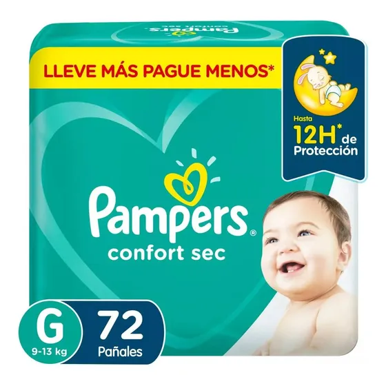 Pañales Pampers Confort Sec G x 72 unidades