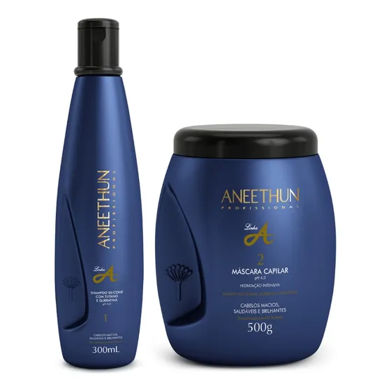 Kit Linha A Shampoo 300ml E Máscara 500g Aneethun