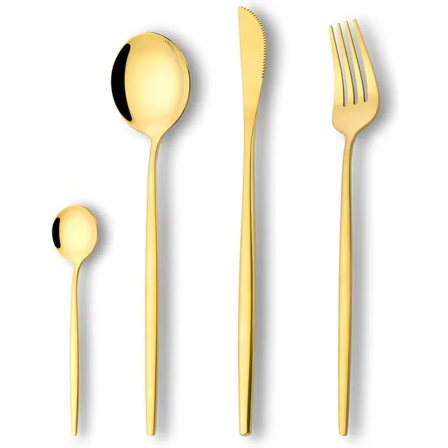 Utensilios Cubiertos De Mesa Acero Asiático Set 4 Piezas. 