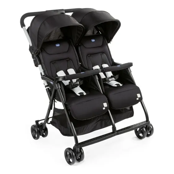 Cochecito de paseo doble Chicco Juvenile Ohlalà Twin black night con chasis color negro