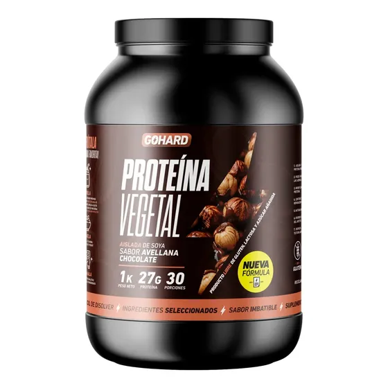 Proteína Vegana Gohard Sabor Avellana Chocolate 1kg Sin Lactosa y Gluten