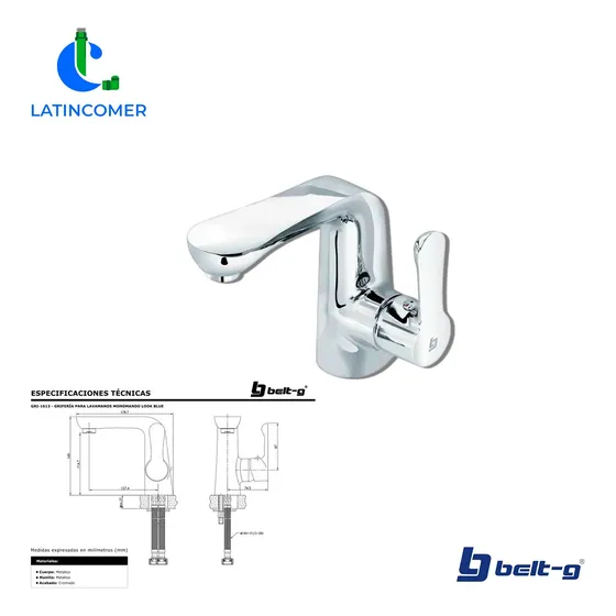 Gri-1613 - Grifo Lavamanos Monomando Look Blue - Gri-1613