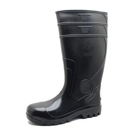 46 Y 47, Botas De Goma Pvc Caña Larga Negra Con Puntera.