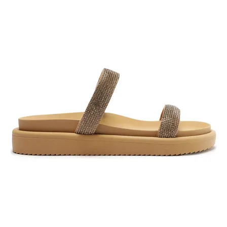 Papete Rasteira Anacapri Tiras Glam Cristal C 30380 0034 3/4