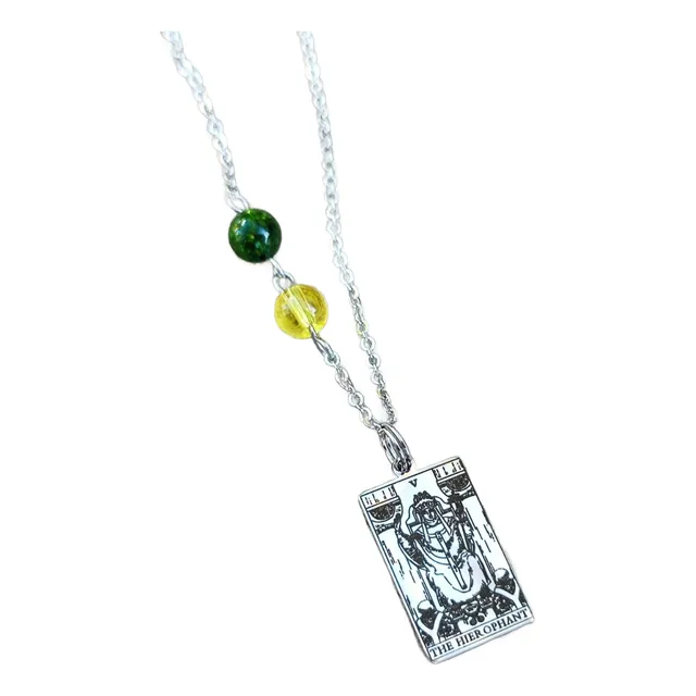Collar Con Colgante Carta De Tarot Amuleto El Sumo Sacerdote