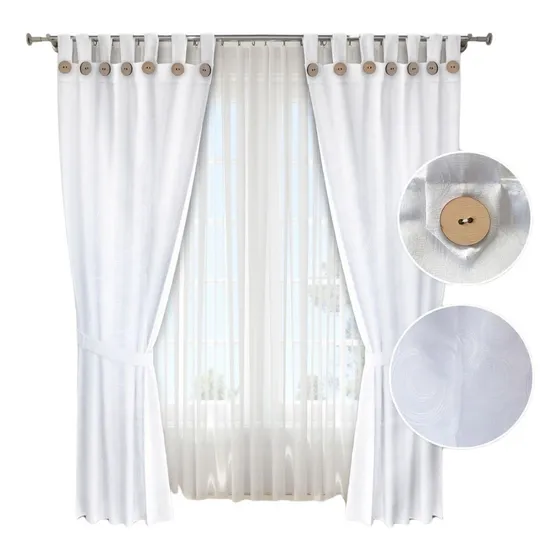 Cortinas Modernas (x2) Yacar Para Sala Comedor, Habitacion