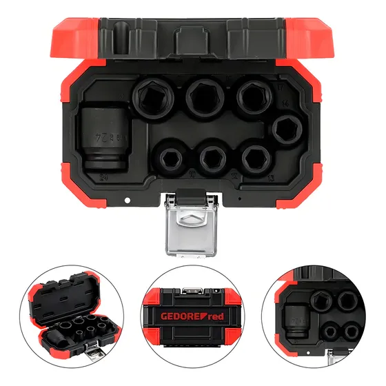 Jogo Soquetes Impacto 1/2 8 Pçs 10 A 24mm - R63003008 Gedore