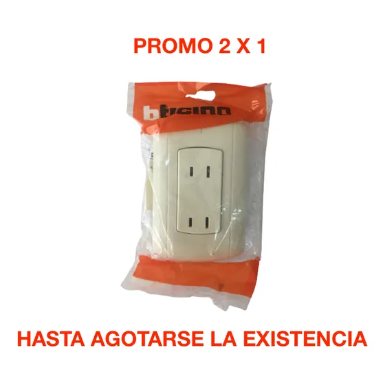 Tomacorriente Doble 110 Voltios Beige P1211 Bticino 