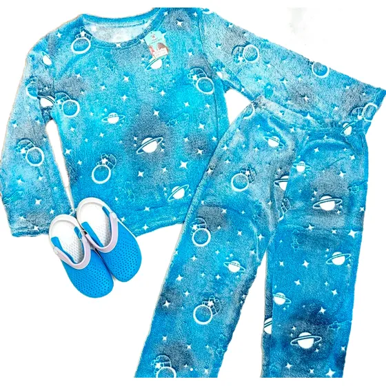 Pijama Invierno Polar Plush Luminoso Infantil Niño Niña