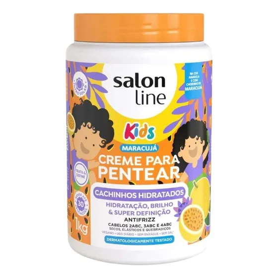 Creme Pentear Cachinhos Hidratados Salon Line Kids Maracujá